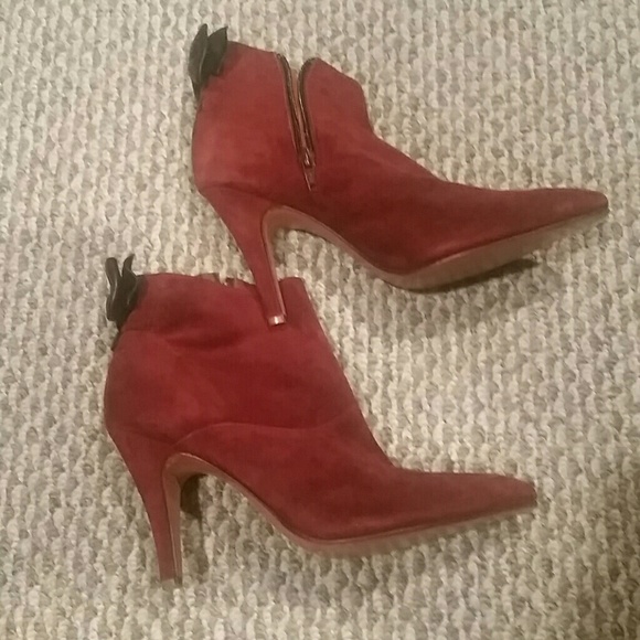 ANTHRO Real leather & Suede NWT back bow booties - Picture 3 of 4